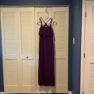 Purple empire maxi dress
